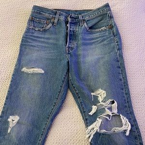 Levi’s 501 distressed jeans